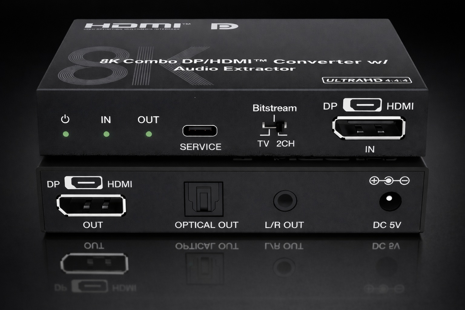 8K High-Speed DP⇄HDMI Bi-directional Converter with Audio Extraction – PANIO CDH01_W