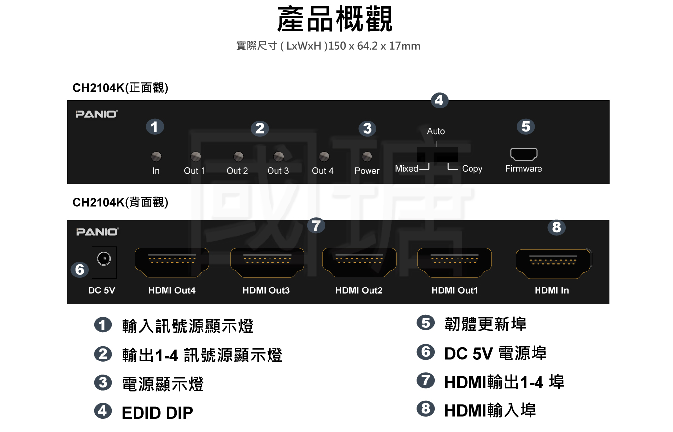 4K60hz 4埠HDMI2.0分配器