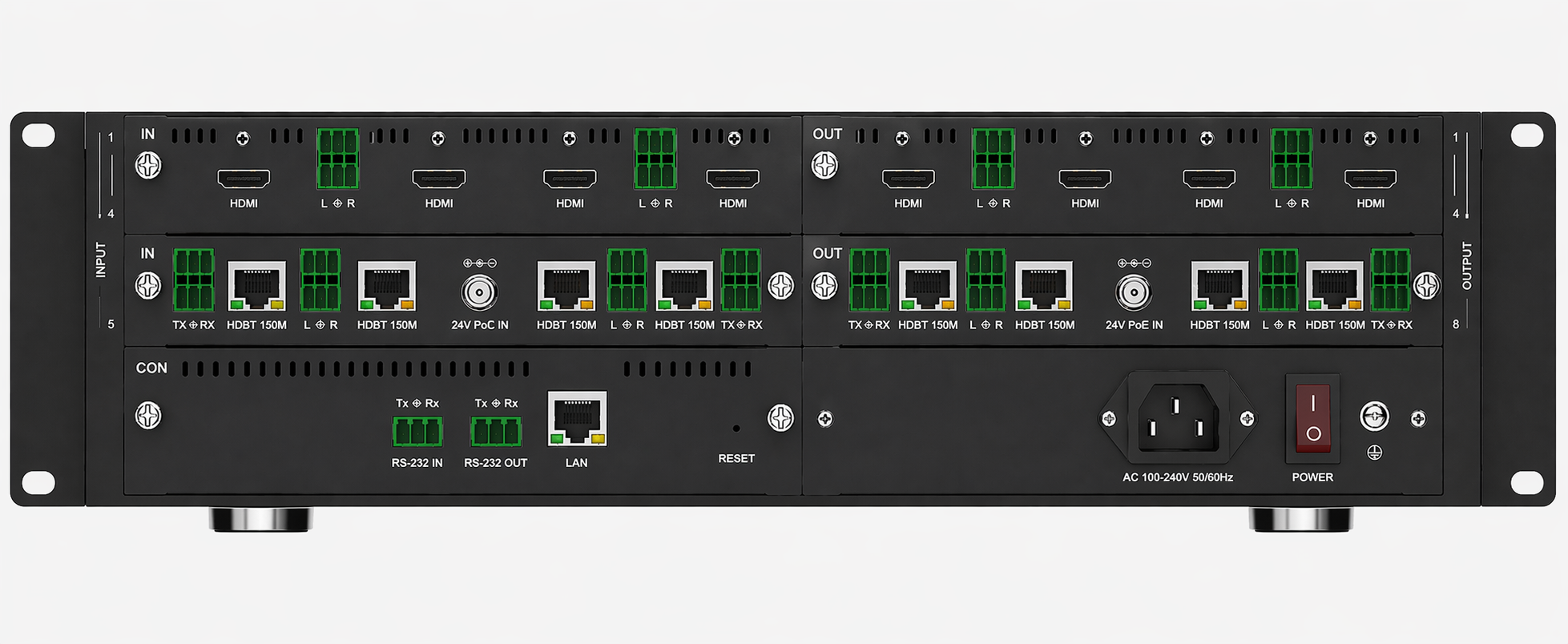 HD8840K Front View — 4K60 8×8 Seamless Matrix Switcher with Video Wall Controller