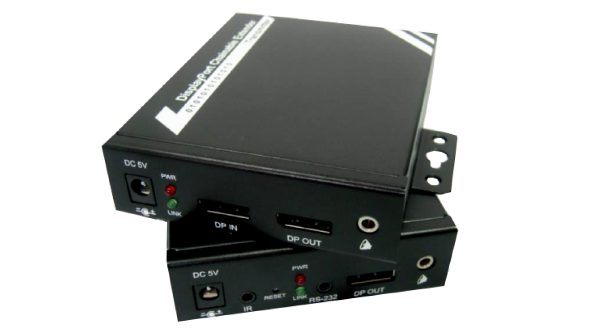 Display Port Video Extender over Cat5/6./ RS-232 / IR / Audio 